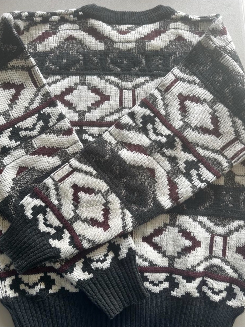 Vintage 80s Chartwell Geometric Knit Sweater vintage late 1980s Black Men’s M